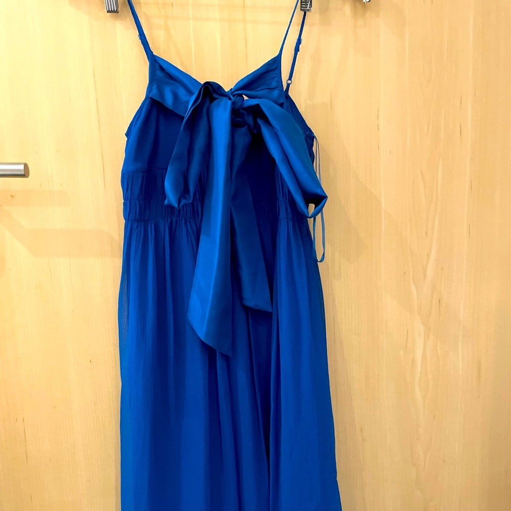 Anthropologie blue silk dress